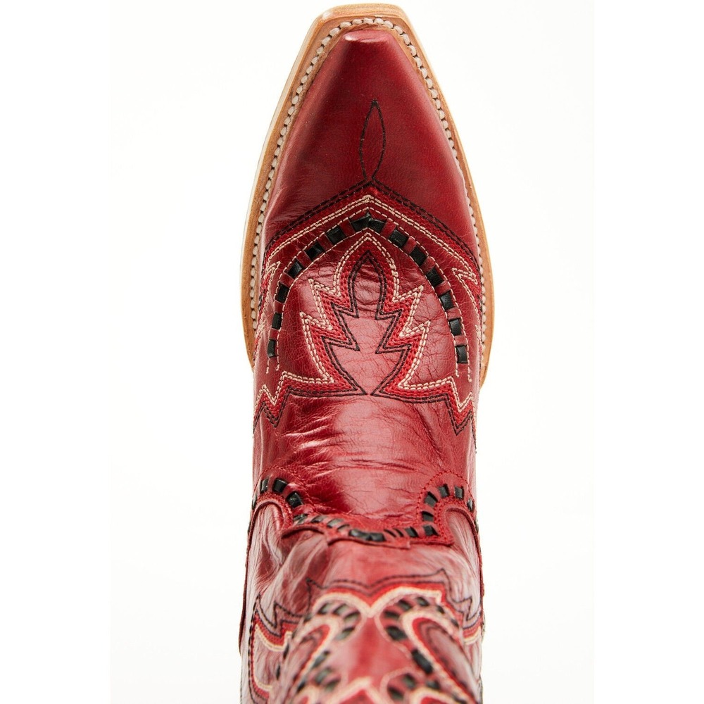 NEW Dan Post Mesa Tall Red Leather Snip Toe Western Cowboy Boots Size 8 - Picture 6 of 15